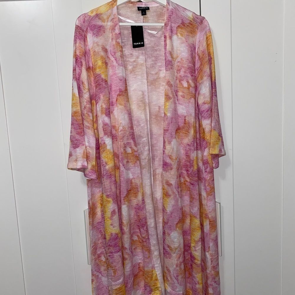 TORRID MULTI WATERCOLOR HACCI KIMONO